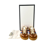 Gucci G74 Tricolor GG Canvas and Suede Web Low Top Sneakers #USM6.5